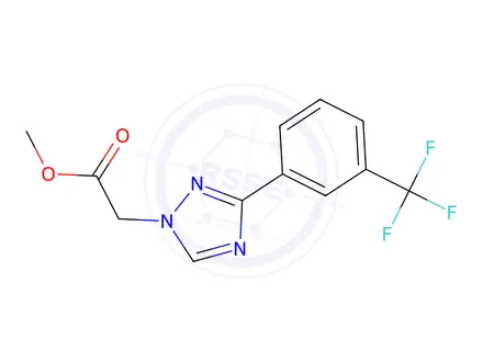 Chemical structure of Methyl 2-(3-(3-(trifluoromethyl)phenyl)-1H-1,2,4-triazol-1-yl)acetate