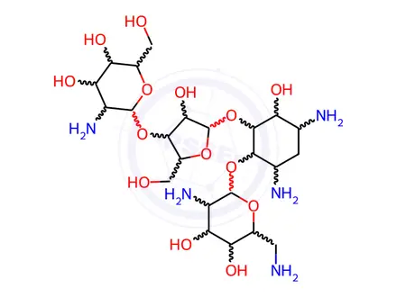 Chemical structure of 6'''-Deamino-6'''-hydroxyneomycin B