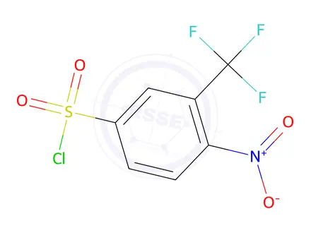 Chemical structure of 4-Nitro-3-(trifluoromethyl)benzene-1-sulfonyl chloride