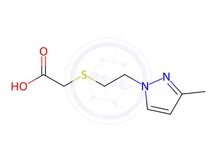 Chemical structure of [2-(3-Methyl-pyrazol-1-yl)-ethylsulfanyl]-acetic acid