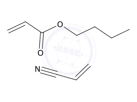 Chemical structure of 2-Propenoic acid, 2-methyl-, polymer with butyl 2-propenoate, ethenylbenzene and 2-propenenitrile