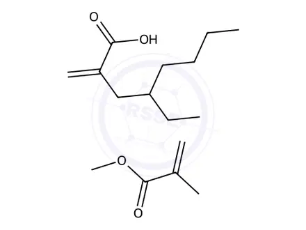 Chemical structure of 2-Propenoic acid, 2-methyl-, polymer with ethenylbenzene, 2-ethylhexyl 2-propenoate and methyl 2-methyl-2-propenoate
