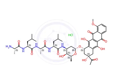 Chemical structure of Ala-Leu-Ala-Leu Daunorubicin Hydrochloride