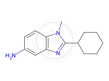 Chemical structure of 2-Cyclohexyl-1-methyl-1H-benzo[d]imidazol-5-amine dihydrochloride