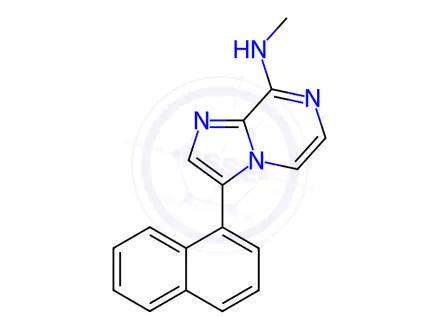 Chemical structure of N-Methyl-3-(naphthalen-1-yl)imidazo[1,2-a]pyrazin-8-amine