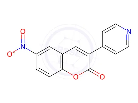 Chemical structure of 6-Nitro-3-(4-pyridyl)coumarin