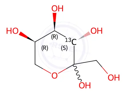 Chemical structure of D-[3-13C]fructose