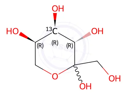 Chemical structure of D-[4-13C]fructose