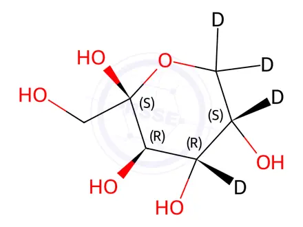 Chemical structure of D-[4,5,6,6'-2H4]fructose