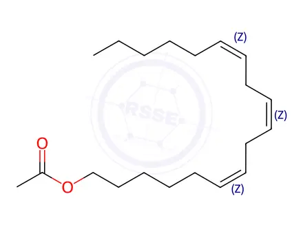 Chemical structure of 6,9,12-Octadecatrien-1-ol, 1-acetate, (6Z,9Z,12Z)-