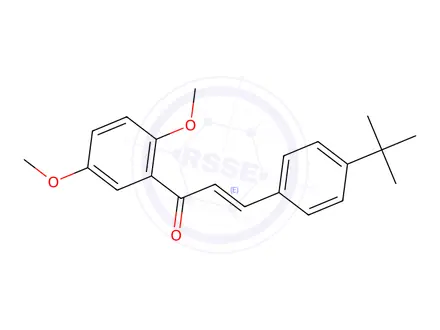 Chemical structure of (2E)-3-(4-tert-Butylphenyl)-1-(2,5-dimethoxyphenyl)prop-2-en-1-one