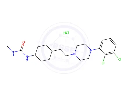 Chemical structure of Cariprazine Hydrochloride Impurity 1 Hydrochloride (N-Desmethyl Cariprazine Hydrochloride)
