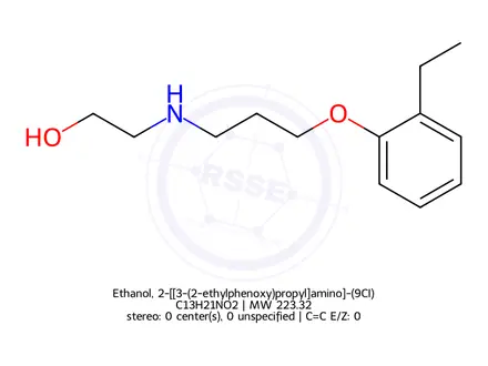 Chemical structure of Ethanol, 2-[[3-(2-ethylphenoxy)propyl]amino]-(9CI)