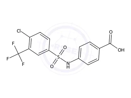 Chemical structure of 4-((4-Chloro-3-(trifluoromethyl)phenyl)sulfonamido)benzoic acid