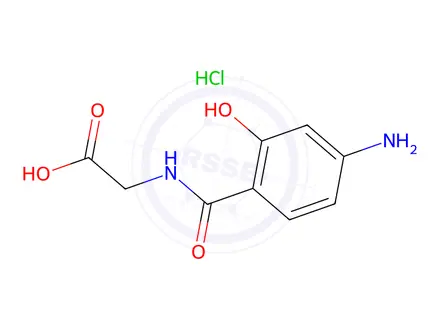 Chemical structure of 2-(4-Amino-2-hydroxybenzamido)acetic Acid Hydrochloride