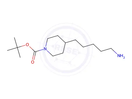 Chemical structure of tert-Butyl 4-(5-aminopentyl)piperidine-1-carboxylate