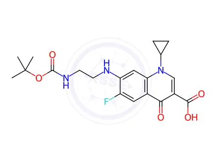 Chemical structure of N-(tert-Butoxycarbonyl) Desethylene Ciprofloxacin