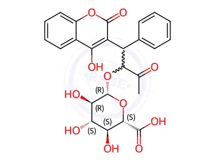 Chemical structure of 10-Hydroxy Warfarin β-D-Glucuronide