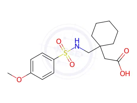 Chemical structure of [1-({[(4-Methoxyphenyl)sulfonyl]amino}methyl)cyclohexyl]acetic acid