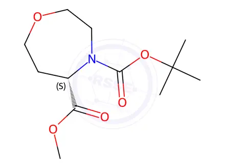 Chemical structure of O4-tert-butyl O5-methyl (5S)-1,4-oxazepane-4,5-dicarboxylate