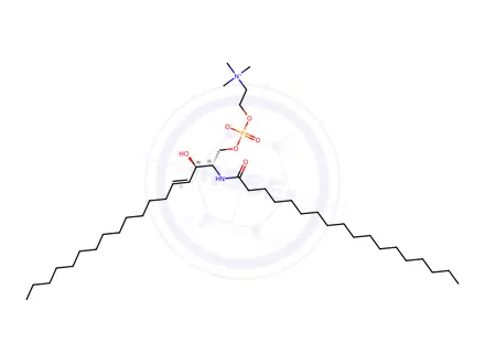 Chemical structure of N-octadecanoyl-D-erythro-sphingosylphosphorylcholine