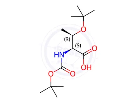 Chemical structure of Boc-Thr(Tbu)-Oh