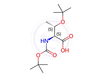 Chemical structure of N-(tert-butoxycarbonyl)-O-(tert-butyl)-L-allothreonine