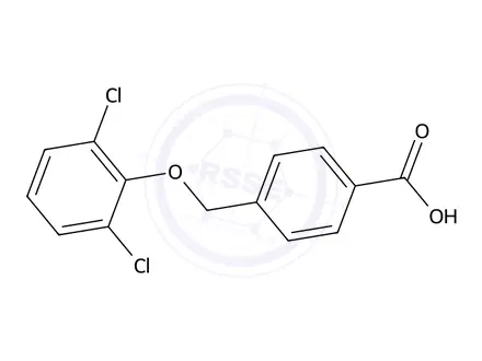 Chemical structure of 4-((2,6-Dichlorophenoxy)methyl)benzoic acid