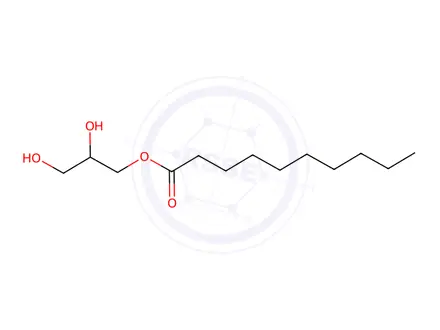 Chemical structure of Monocaprin (Glycerol-1-decanoate)