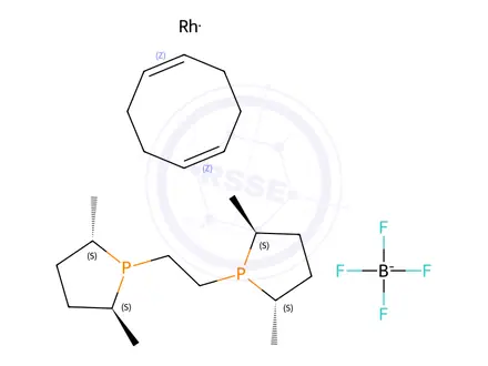 Chemical structure of (-)-1,2-BIS((2S,5S)-2,5-DIMETHYLPHOSPHOLANO)ETHANE(CYCLOOCTADIENE)RHODIUM (I) TETRAFLUOROBORATE