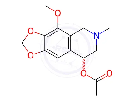 Chemical structure of 5,6,7,8-Tetrahydro-4-methoxy-6-methyl-1,3-dioxolo[4,5-g]isoquinolin-8-ol 8-acetate