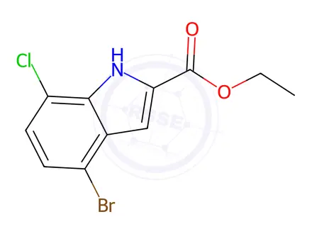 Chemical structure of ETHYL 4-BROMO-7-CHLORO-1H-INDOLE-2-CARBOXYLATE