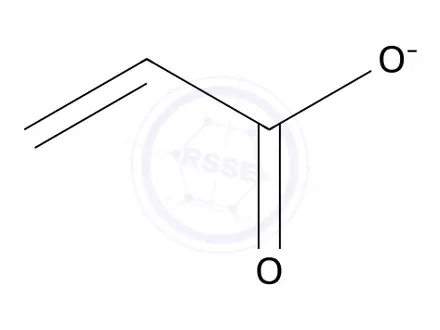 Chemical structure of 2-Propenoic acid, sodium salt, polymer with 2-propenenitrile