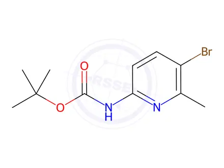 Chemical structure of CARBAMIC ACID, N-(5-BROMO-6-METHYL-2-PYRIDINYL)-,1,1-DIMETHYLETHYL ESTER