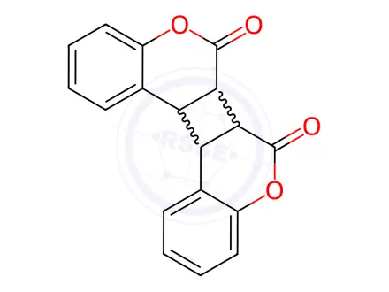 Chemical structure of rel-(6aR,6bS,12bS,12cR)-6a,6b,12b,12c-tetrahydrocyclobuta[1,2-c:4,3-c']dichromene-6,7-dione