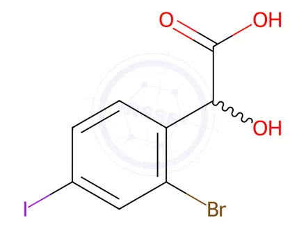 Chemical structure of 2-(2-Bromo-4-iodophenyl)-2-hydroxyacetic acid