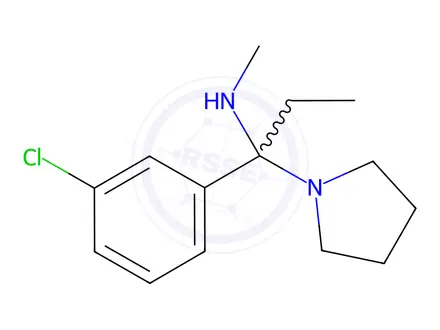 Chemical structure of 1-(3-Chlorophenyl)-N-methyl-1-(pyrrolidin-1-yl)propan-1-amine dihydrochloride