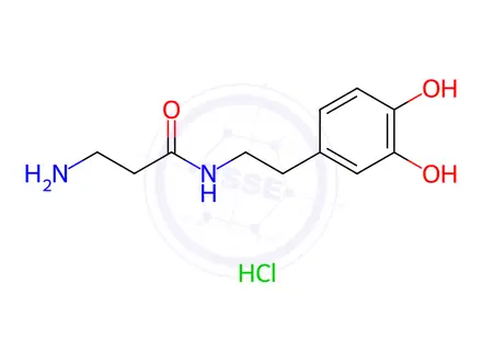 Chemical structure of N-β-alanyldopamine hydrochloride