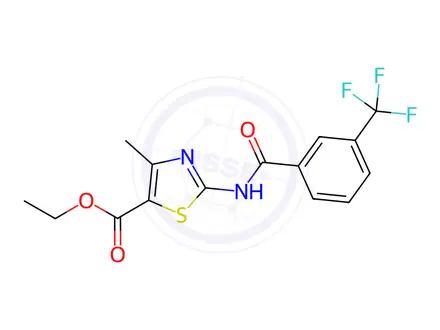 Chemical structure of Ethyl 4-methyl-2-(3-(trifluoromethyl)benzamido)thiazole-5-carboxylate