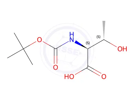 Chemical structure of (2S,3S)-2-((tert-Butoxycarbonyl)amino)-3-hydroxybutanoic acid