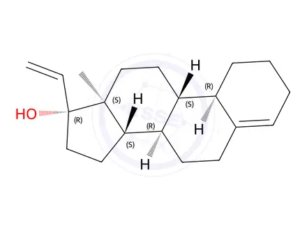 Chemical structure of (8R,9S,10R,13S,14S,17R)-13-methyl-17-vinyl-2,3,6,7,8,9,10,11,12,13,14,15,16,17-tetradecahydro-1H-cyclopenta[a]phenanthren-17-ol