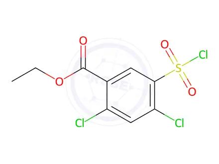 Chemical structure of Ethyl 2,4-dichloro-5-(chlorosulfonyl)benzoate
