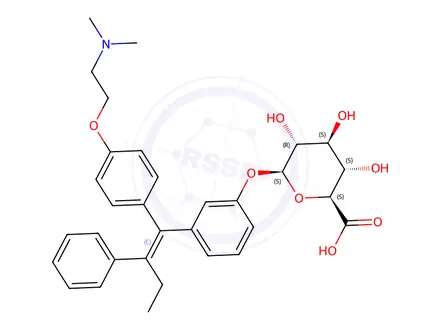 Chemical structure of (E)-3-Hydroxy Tamoxifen O-β-D-Glucuronide
