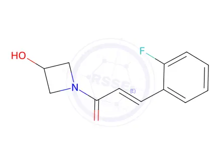 Chemical structure of (2e)-3-(2-fluorophenyl)-1-(3-hydroxyazetidin-1-yl)prop-2-en-1-one