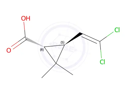 Chemical structure of 1R-trans-Permethrinic Acid