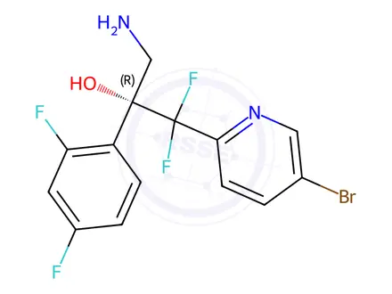 Chemical structure of (R)-3-amino-1-(5-bromopyridin-2-yl)-2-(2,4-difluorophenyl)-1,1-difluoropropan-2-ol