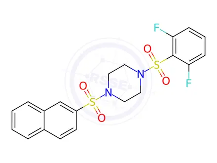 Chemical structure of Piperazine, 1-[(2,6-difluorophenyl)sulfonyl]-4-(2-naphthalenylsulfonyl)-