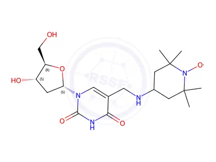 Chemical structure of 5-(((2,2,6,6-tetramethyl-1-oxy-4-piperidyl)amino)methyl)-2'-deoxyuridine