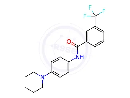 Chemical structure of N-[4-(Piperidin-1-yl)phenyl]-3-(trifluoromethyl)benzamide