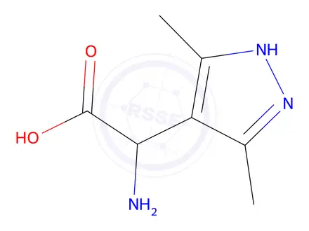 Chemical structure of amino-(3,5-dimethyl-1h-pyrazol-4-yl)-acetic acid di hydrochloride